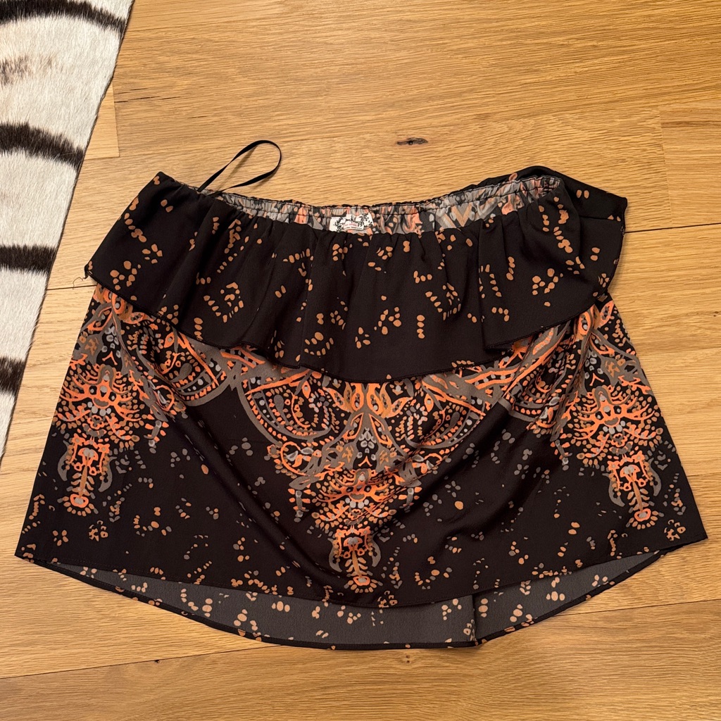 Free People Black And Orange Crop Top